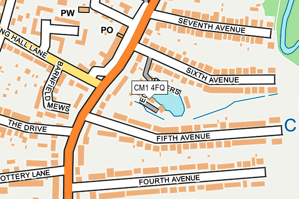 CM1 4FQ map - OS OpenMap – Local (Ordnance Survey) CM1 4FQ map - OS OpenMap – Local (Ordnance Survey)