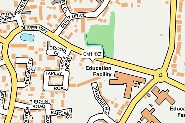 CM1 4XZ map - OS OpenMap – Local (Ordnance Survey) CM1 4XZ map - OS OpenMap – Local (Ordnance Survey)