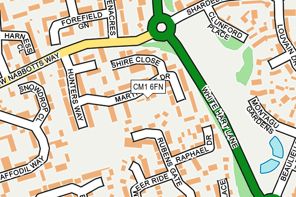 CM1 6FN map - OS OpenMap – Local (Ordnance Survey) CM1 6FN map - OS OpenMap – Local (Ordnance Survey)