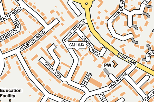 CM1 6JX map - OS OpenMap – Local (Ordnance Survey) CM1 6JX map - OS OpenMap – Local (Ordnance Survey)