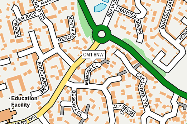 CM1 6NW map - OS OpenMap – Local (Ordnance Survey) CM1 6NW map - OS OpenMap – Local (Ordnance Survey)