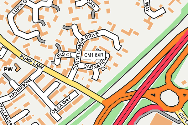 CM1 6XR map - OS OpenMap – Local (Ordnance Survey) CM1 6XR map - OS OpenMap – Local (Ordnance Survey)