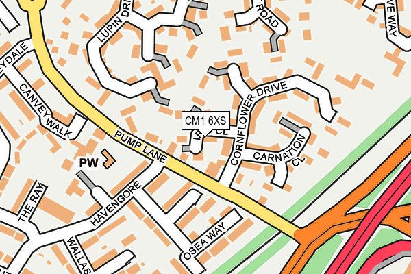 CM1 6XS map - OS OpenMap – Local (Ordnance Survey) CM1 6XS map - OS OpenMap – Local (Ordnance Survey)