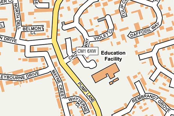 CM1 6XW map - OS OpenMap – Local (Ordnance Survey) CM1 6XW map - OS OpenMap – Local (Ordnance Survey)