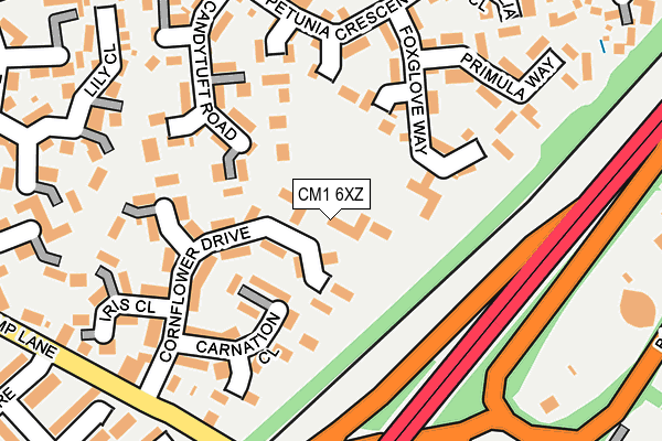CM1 6XZ map - OS OpenMap – Local (Ordnance Survey) CM1 6XZ map - OS OpenMap – Local (Ordnance Survey)