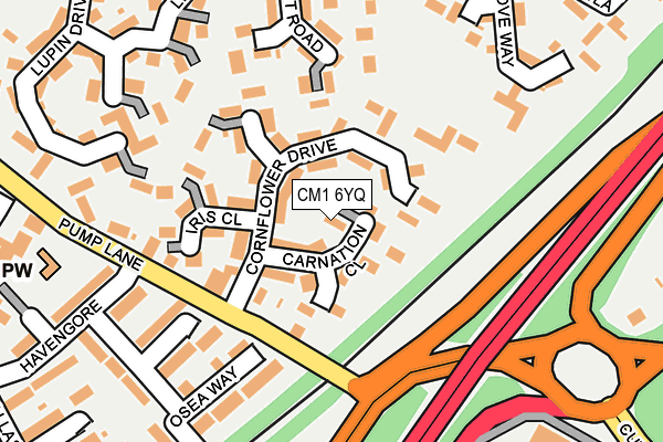 CM1 6YQ map - OS OpenMap – Local (Ordnance Survey) CM1 6YQ map - OS OpenMap – Local (Ordnance Survey)