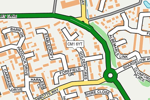CM1 6YT map - OS OpenMap – Local (Ordnance Survey) CM1 6YT map - OS OpenMap – Local (Ordnance Survey)