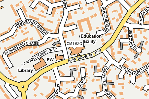 CM1 6ZQ map - OS OpenMap – Local (Ordnance Survey)