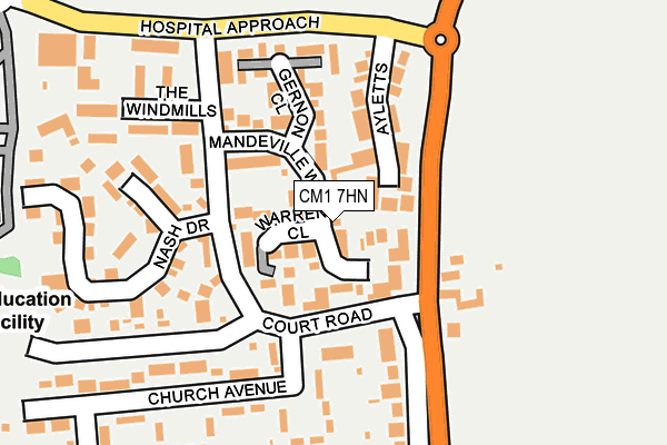 CM1 7HN map - OS OpenMap – Local (Ordnance Survey)