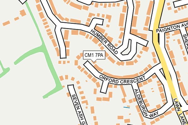 CM1 7PA map - OS OpenMap – Local (Ordnance Survey) CM1 7PA map - OS OpenMap – Local (Ordnance Survey)