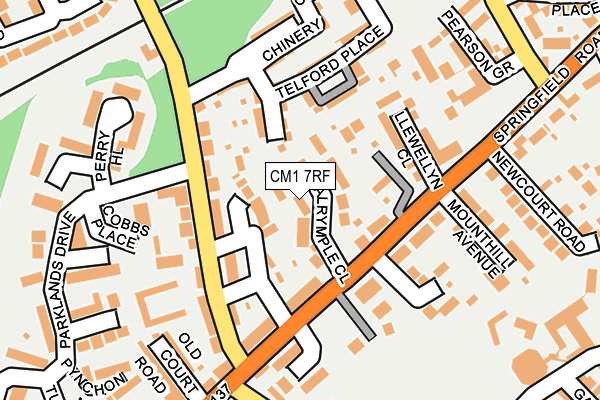 CM1 7RF map - OS OpenMap – Local (Ordnance Survey) CM1 7RF map - OS OpenMap – Local (Ordnance Survey)