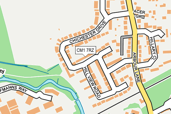 CM1 7RZ map - OS OpenMap – Local (Ordnance Survey) CM1 7RZ map - OS OpenMap – Local (Ordnance Survey)