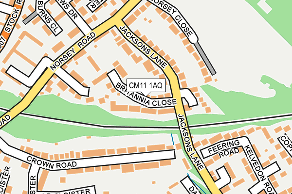 CM11 1AQ map - OS OpenMap – Local (Ordnance Survey)