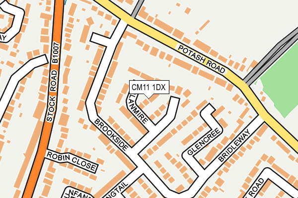 CM11 1DX map - OS OpenMap – Local (Ordnance Survey) CM11 1DX map - OS OpenMap – Local (Ordnance Survey)