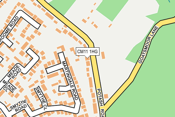 CM11 1HG map - OS OpenMap – Local (Ordnance Survey) CM11 1HG map - OS OpenMap – Local (Ordnance Survey)