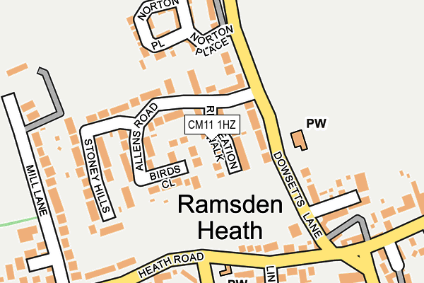 CM11 1HZ map - OS OpenMap – Local (Ordnance Survey) CM11 1HZ map - OS OpenMap – Local (Ordnance Survey)