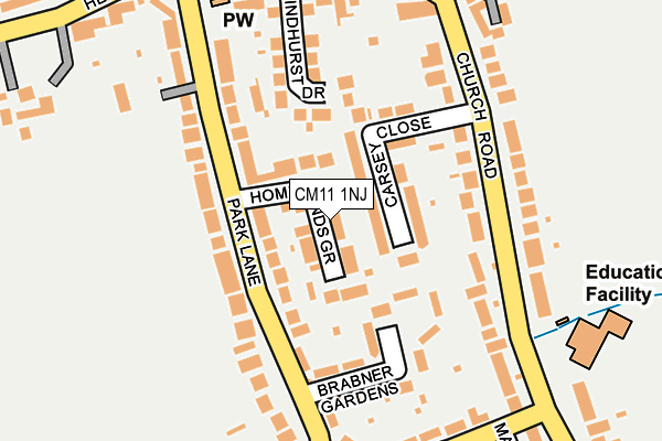 CM11 1NJ map - OS OpenMap – Local (Ordnance Survey) CM11 1NJ map - OS OpenMap – Local (Ordnance Survey)