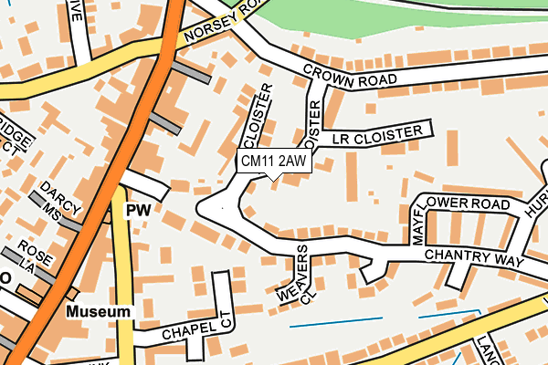 CM11 2AW map - OS OpenMap – Local (Ordnance Survey) CM11 2AW map - OS OpenMap – Local (Ordnance Survey)