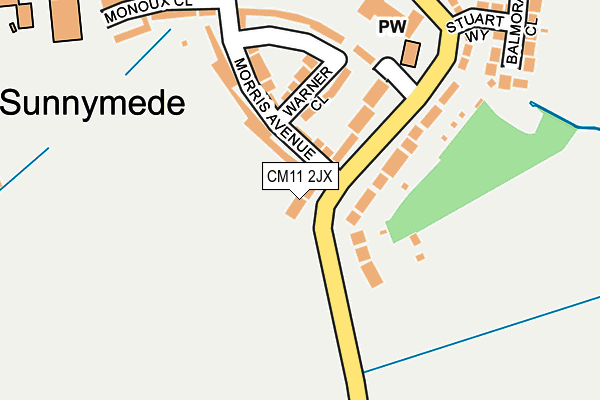 CM11 2JX map - OS OpenMap – Local (Ordnance Survey) CM11 2JX map - OS OpenMap – Local (Ordnance Survey)