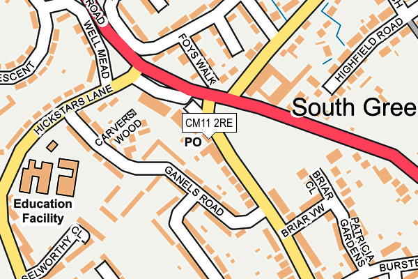 CM11 2RE map - OS OpenMap – Local (Ordnance Survey) CM11 2RE map - OS OpenMap – Local (Ordnance Survey)