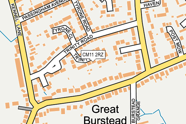 CM11 2RZ map - OS OpenMap – Local (Ordnance Survey) CM11 2RZ map - OS OpenMap – Local (Ordnance Survey)