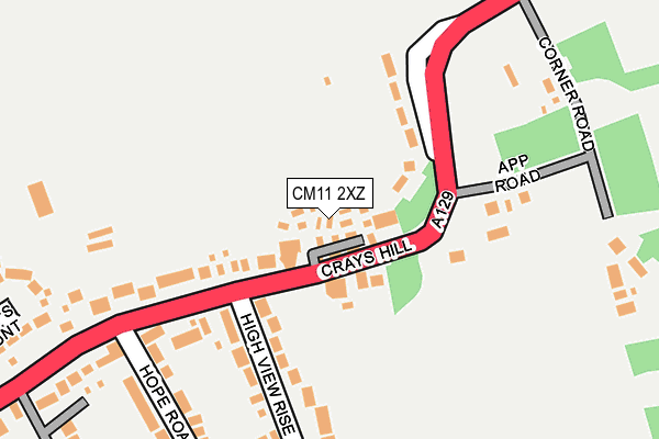 CM11 2XZ map - OS OpenMap – Local (Ordnance Survey)