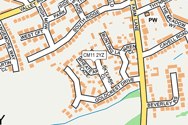 CM11 2YZ map - OS OpenMap – Local (Ordnance Survey) CM11 2YZ map - OS OpenMap – Local (Ordnance Survey)
