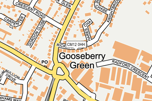 CM12 0HH map - OS OpenMap – Local (Ordnance Survey) CM12 0HH map - OS OpenMap – Local (Ordnance Survey)