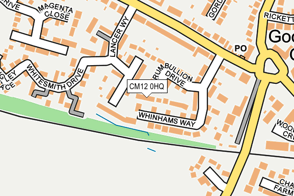 CM12 0HQ map - OS OpenMap – Local (Ordnance Survey) CM12 0HQ map - OS OpenMap – Local (Ordnance Survey)