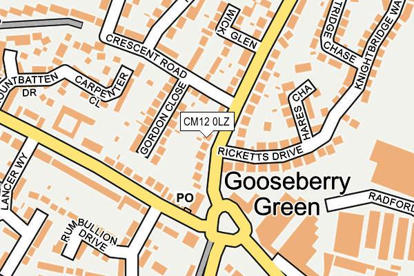 CM12 0LZ map - OS OpenMap – Local (Ordnance Survey) CM12 0LZ map - OS OpenMap – Local (Ordnance Survey)