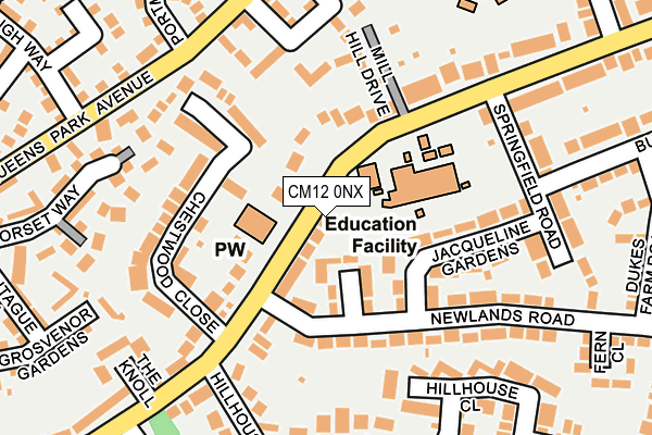 CM12 0NX map - OS OpenMap – Local (Ordnance Survey)