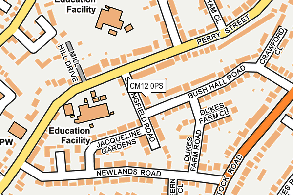 CM12 0PS map - OS OpenMap – Local (Ordnance Survey) CM12 0PS map - OS OpenMap – Local (Ordnance Survey)