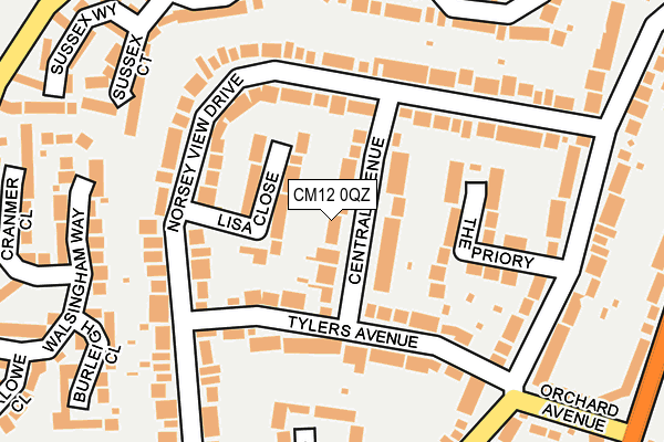 CM12 0QZ map - OS OpenMap – Local (Ordnance Survey) CM12 0QZ map - OS OpenMap – Local (Ordnance Survey)
