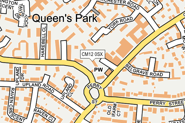 CM12 0SX map - OS OpenMap – Local (Ordnance Survey) CM12 0SX map - OS OpenMap – Local (Ordnance Survey)