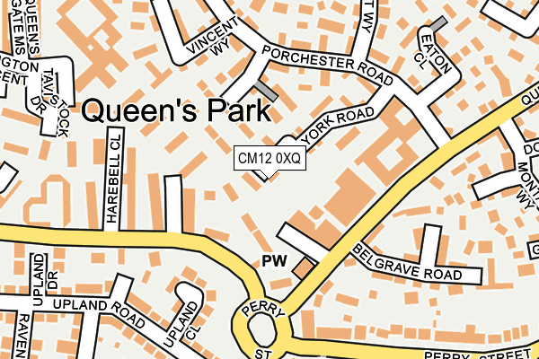 CM12 0XQ map - OS OpenMap – Local (Ordnance Survey) CM12 0XQ map - OS OpenMap – Local (Ordnance Survey)