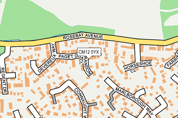 CM12 0YX map - OS OpenMap – Local (Ordnance Survey)
