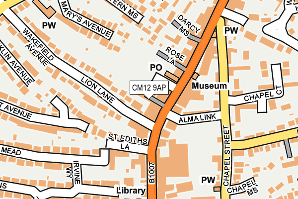 CM12 9AP map - OS OpenMap – Local (Ordnance Survey) CM12 9AP map - OS OpenMap – Local (Ordnance Survey)
