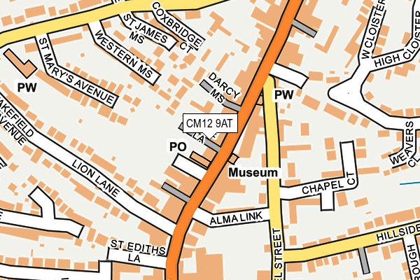 CM12 9AT map - OS OpenMap – Local (Ordnance Survey) CM12 9AT map - OS OpenMap – Local (Ordnance Survey)