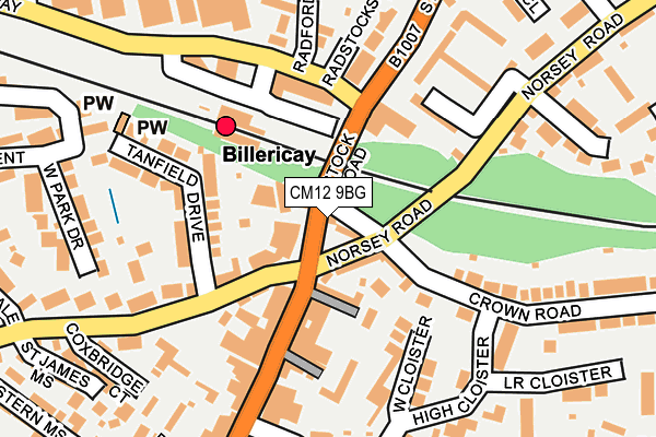 CM12 9BG map - OS OpenMap – Local (Ordnance Survey) CM12 9BG map - OS OpenMap – Local (Ordnance Survey)
