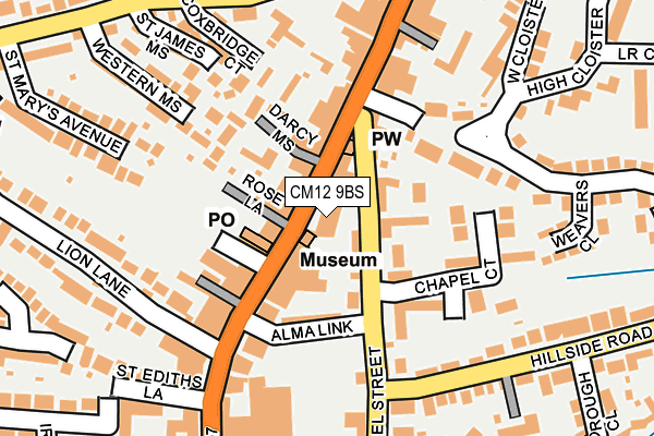 CM12 9BS map - OS OpenMap – Local (Ordnance Survey) CM12 9BS map - OS OpenMap – Local (Ordnance Survey)