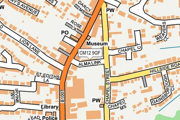 CM12 9GF map - OS OpenMap – Local (Ordnance Survey) CM12 9GF map - OS OpenMap – Local (Ordnance Survey)