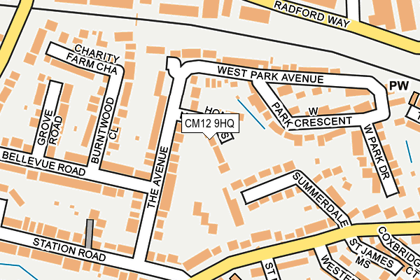 CM12 9HQ map - OS OpenMap – Local (Ordnance Survey) CM12 9HQ map - OS OpenMap – Local (Ordnance Survey)