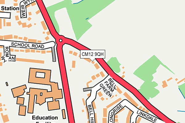 CM12 9QH map - OS OpenMap – Local (Ordnance Survey) CM12 9QH map - OS OpenMap – Local (Ordnance Survey)