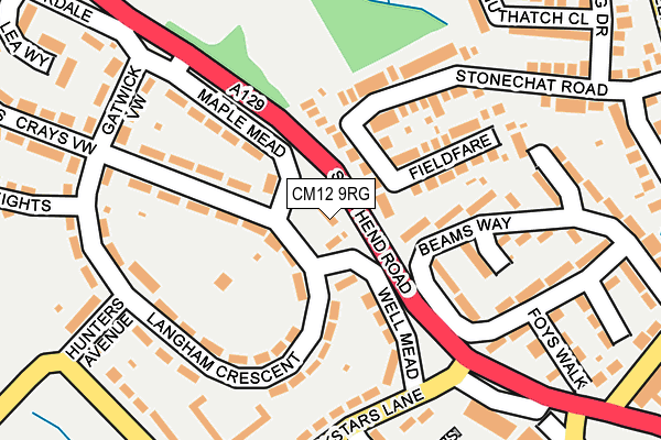 CM12 9RG map - OS OpenMap – Local (Ordnance Survey) CM12 9RG map - OS OpenMap – Local (Ordnance Survey)