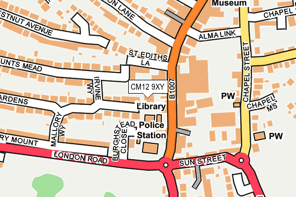 CM12 9XY map - OS OpenMap – Local (Ordnance Survey) CM12 9XY map - OS OpenMap – Local (Ordnance Survey)