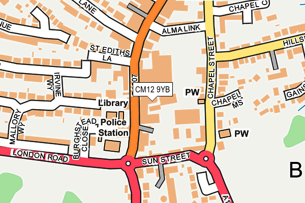 CM12 9YB map - OS OpenMap – Local (Ordnance Survey) CM12 9YB map - OS OpenMap – Local (Ordnance Survey)