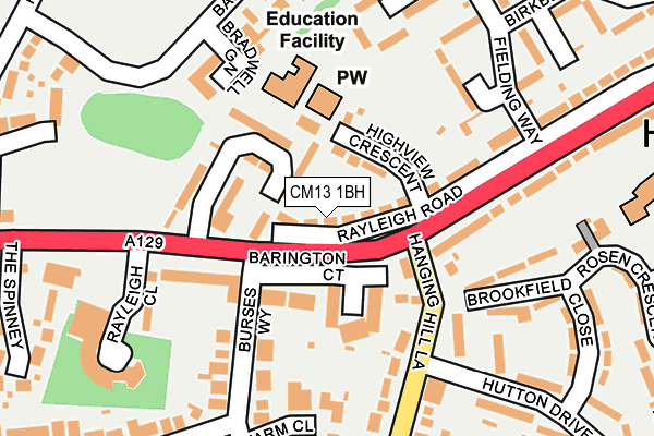 CM13 1BH map - OS OpenMap – Local (Ordnance Survey) CM13 1BH map - OS OpenMap – Local (Ordnance Survey)