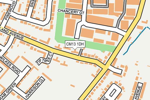 CM13 1DH map - OS OpenMap – Local (Ordnance Survey) CM13 1DH map - OS OpenMap – Local (Ordnance Survey)