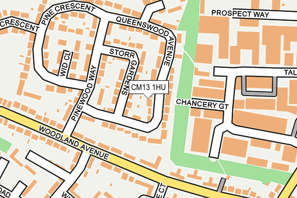 CM13 1HU map - OS OpenMap – Local (Ordnance Survey) CM13 1HU map - OS OpenMap – Local (Ordnance Survey)
