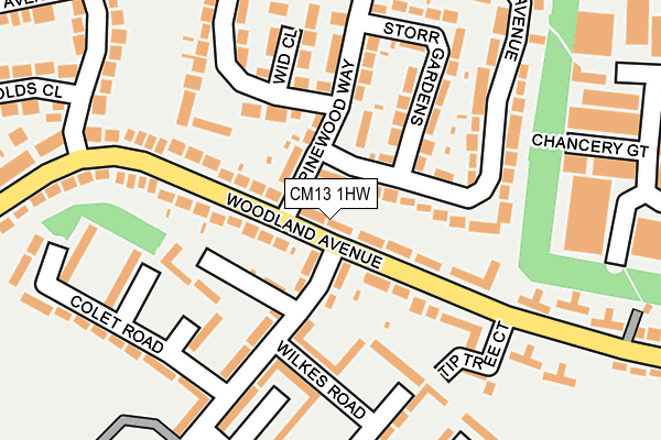 CM13 1HW map - OS OpenMap – Local (Ordnance Survey) CM13 1HW map - OS OpenMap – Local (Ordnance Survey)